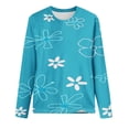 thumbnail image 4 of qelini Sweatshirt for Women Trendy Christmas Fall Floral Print Long Sleeve Sweatshirts Crewneck Athletic No Hood Fashion Lightweight Preppy Tops, 4 of 4