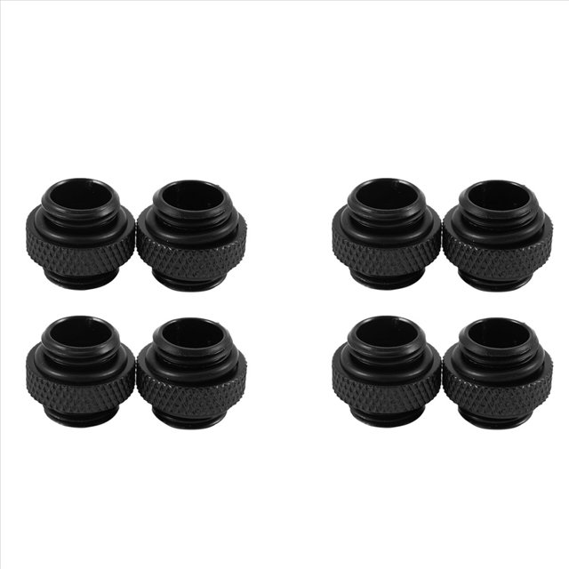 8 Unids G1 / 4 Mini Rosca Externa Macho A Macho Refrigeración por Agua Giratorio Adecuado Adaptador Conector de Refrigeración por Agua Componentes del Radiador Negro