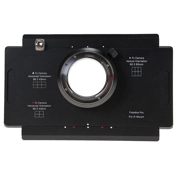 Pro Lens Mount Adapter for Sony Alpha E-Mount Mirrorless Camera to Large Format 4x5 View Cameras with Graflok Rear Standard - Shift/Stitch Adapter