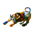 thumbnail image 2 of Estatua de toro, escultura de buey, adorno de mesa coleccionable creativo, figura decorativa de búfalo para sala de estar, escritorio, decoración del Estilo A, 2 of 9