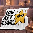 thumbnail image 6 of Low Key Iconic Star Sunglasses, Playful Celestial Scene, Warm Flannel Blanket for Living Room and Bedroom with Detailed Artwork, Art Lovers Housewarming Gift, Celestial Home Decor, 6 of 9