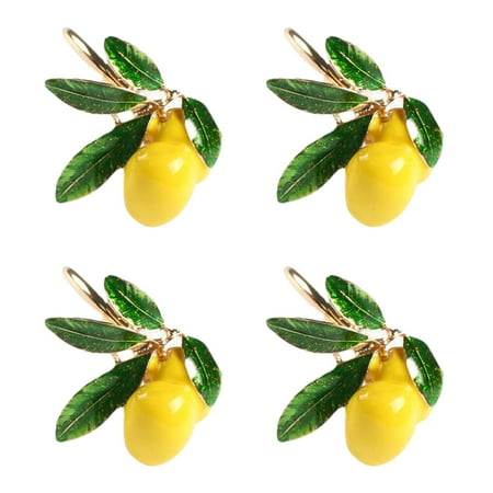 

Napkin Ring Table Lemon Holder Buckle Fruit Supplies Party Beach Serviette Luau Towel Tropical Dinning Decorations Metal