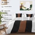 thumbnail image 3 of 3 Piece Brown Black White Duvet Cover Set Twin Size, Microfiber Comforter/Quilt Cover with Corner Ties and 2 Pillowcases, Contemporary Boho Modern Art All Season Soft Bedding with Zipper Closure, 3 of 8