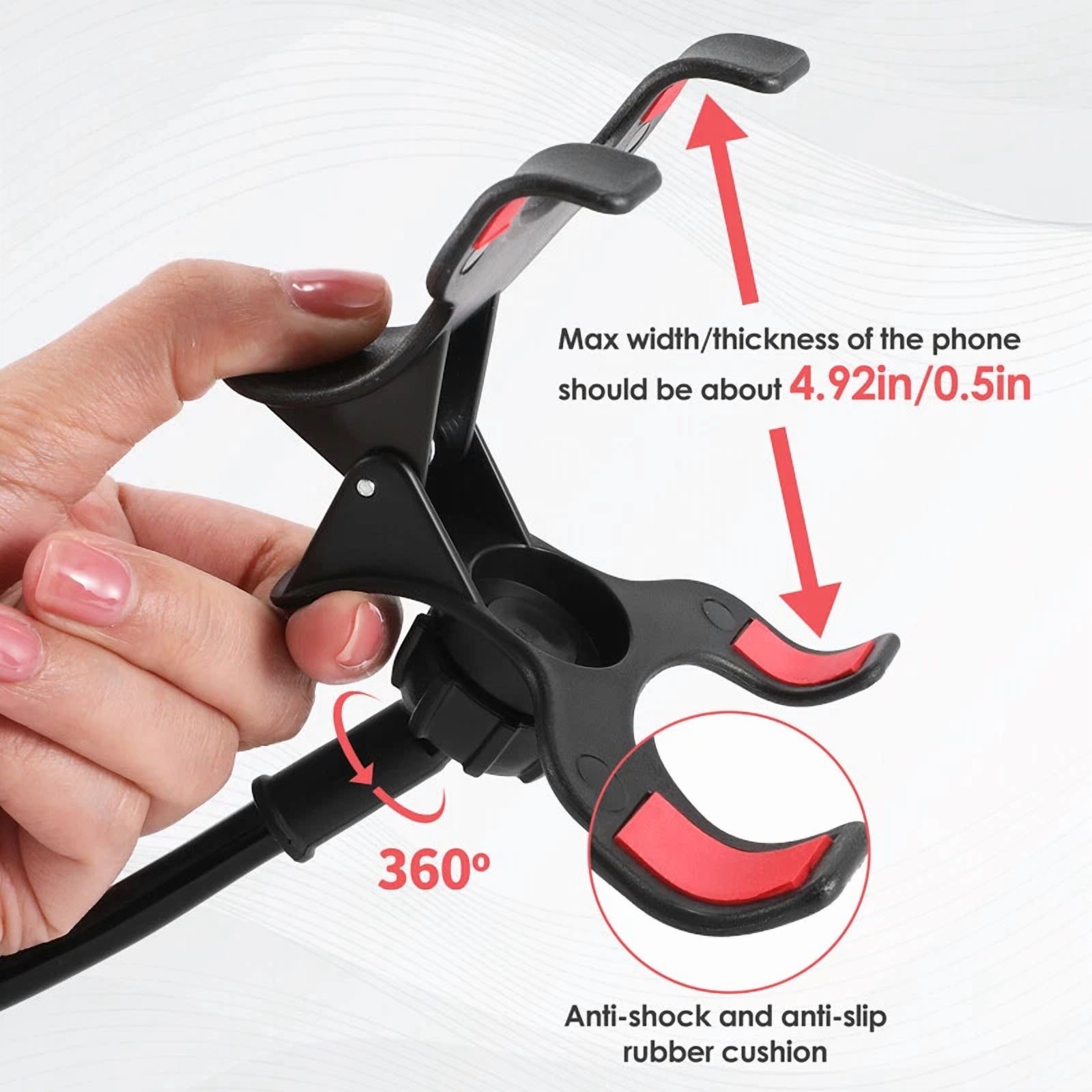 Universal Lazy Mobile Phone Gooseneck Stand Holder Flexible Bed Desk Table Clip