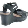 thumbnail image 5 of Pierre Dumas Hester-12 Women's Vegan Leather Double-Buckle Rounded-Toe Wedge Sandals, 5 of 7