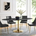 thumbnail image 2 of Modway Lippa Table à Manger Ovale en Marbre Artificiel de 78 Pouces en Or Noir, 2 of 8