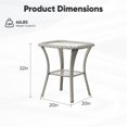 thumbnail image 4 of Giantfurnni Wicker Side Table, Square End Table with Temepred Glass Top & Storage, 4 of 8