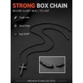 thumbnail image 7 of FaithHeart Black Cross Necklace for Men Waterproof Stainless Steel Box Chain Small Cross Pendant Necklaces Christian Religious Jewelry Gifts for Son Friends Birthday 16", 7 of 7