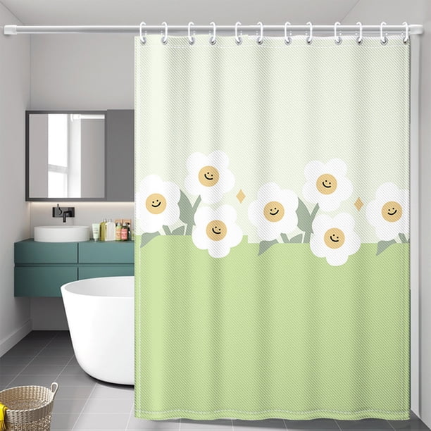 Cortina de ducha impermeable para baño, de tela de poliéster con separación para zonas secas y húmedas – Elegante cortina de ducha para bañera o cabina de ducha, inodora y fácil de limpiar.