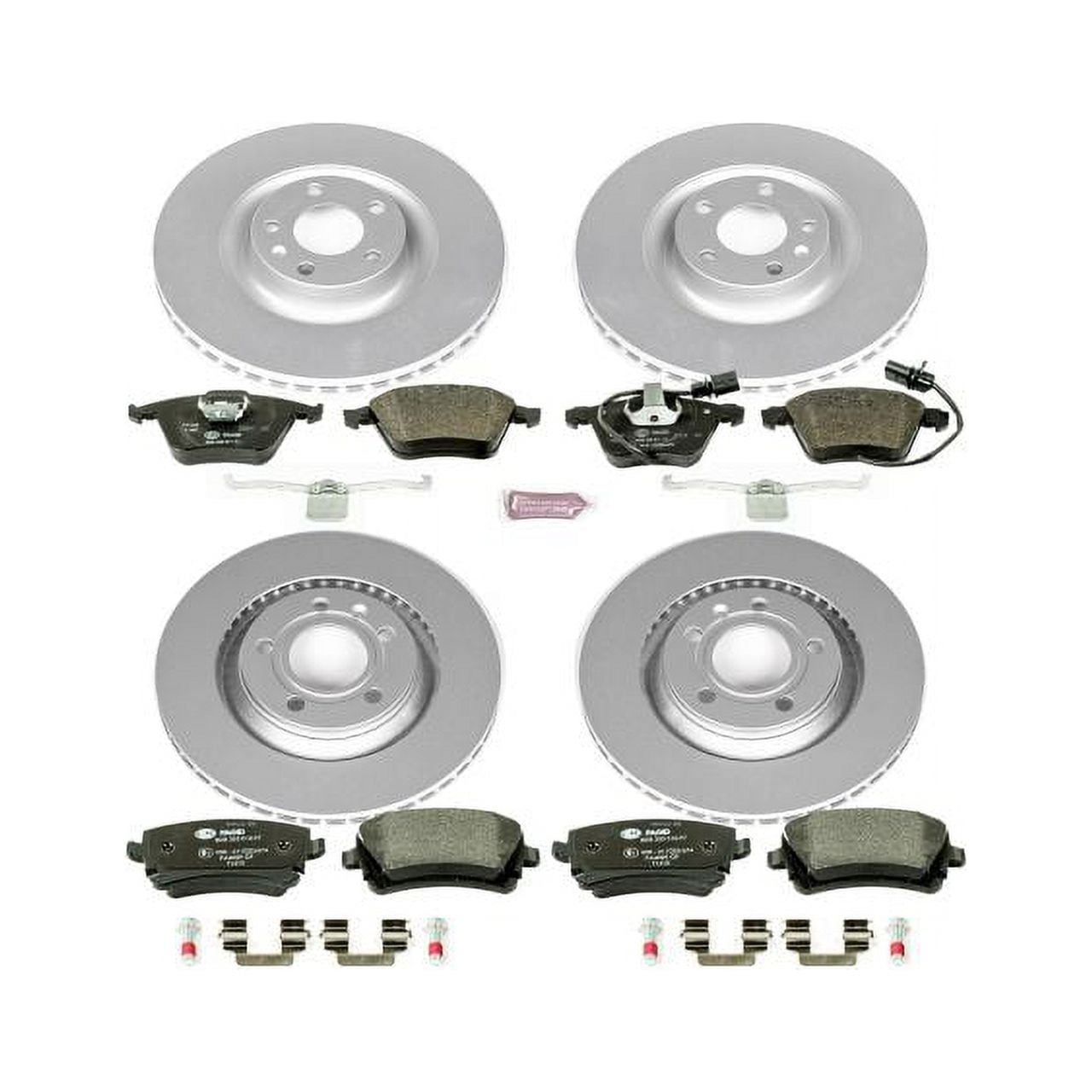 Power Stop Front and Rear Euro-Stop ECE-R90 Certified Brake Pad and Rotor Kit ESK4010
