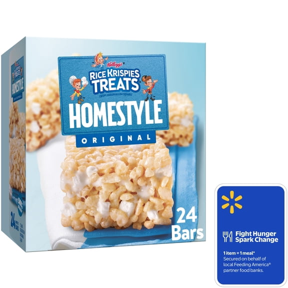 Rice Krispies Treats Homestyle Original Chewy Crispy Marshmallow Squares, Kids Snacks, 27.9 oz, 24 Count
