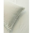 thumbnail image 2 of Pom Poms Pillow Cases Cover Protector Queen Size Off White 20 x30 inches Set of 2, 2 of 6