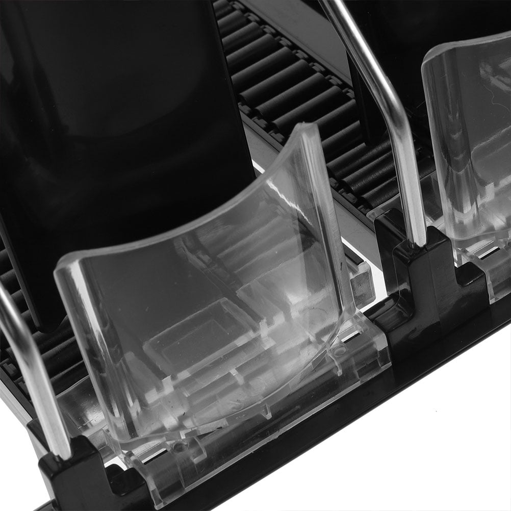 3-Pack Beverage Fridge Organizer with Self-Pushing Design, Black ABS & Stainless Steel, Refrigerator Shelf Storage Solution