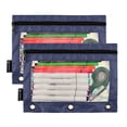 thumbnail image 2 of Gnomes and Green Plant 2 Pack Pencil Pouch for 3 Ring Binder Smooth Zipper Folders with Pockets Clear Window Pencil Case, 2 of 6