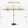 thumbnail image 3 of Gymax 13FT Double-sided Patio Umbrella w/ Crank Handle Umbrella Base Safety Lock Beige, 3 of 10