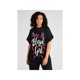 thumbnail image 1 of Camiseta estampada Calvin para mujer (1 pieza): Top informal de manga corta con cuello redondo en negro y estampado de letras. Cómoda prenda informal para el día a día. Estilo informal. Top elástico., 1 of 6