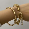 thumbnail image 3 of Eslabones De Cadena De Metal De Color Dorado, Brazalete Creativo De Bambú, Nueva Moda 2020, Brazalete Punk Para Mujer 2 Unids/Set Cateissary AP006529-01, 3 of 6