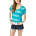thumbnail image 2 of Aeropostale Womens Sheer Stripe Wide Basic T-Shirt, Green, Juniors, X-Large, 2 of 2