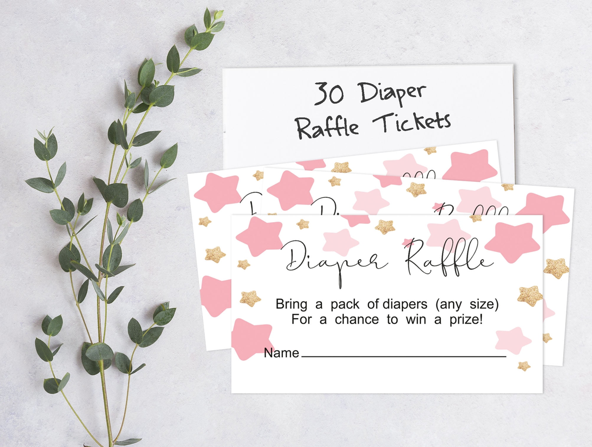Inkdotpot Set Of 30Gender Reveal Baby Shower Invitations-Diaper Raffle Tickets And Baby Shower Book Request Cards Twinkle Twinkle Little Star Invites Its A Boy Its A Girl