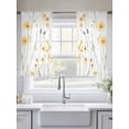thumbnail image 6 of Yellow Daisy Floral Semi Sheer Window Curtains 45 Inches Long, Spring Rustic Botanical Flowers Rod Pocket Voile Chiffon Curtain Light Filtering Drapes for Living Room, Kitchen, 52"x45", 2 Panels, 6 of 9