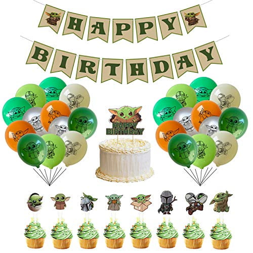 24 Star Wars The Mandalorian The Child Baby Yoda Cupcake Rings Toppers Decorations Walmart Com