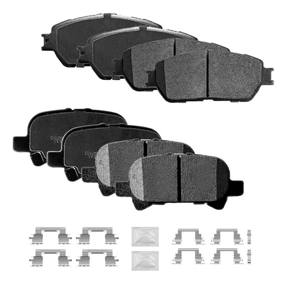 ACB ZONE Front & Rear Disc Ceramic Brake Pads Set w/Hardware Fit for 2004 2005 2006 2007 2008 Toyota Solara [2005-2007 Toyota Avalon] 2005-2006 Toyota Camry