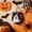 Halloween - Ghost, variant on Fall Door Decor, Circular Wooden Hello Fall Sign with Pre‑Attached Hanging Rope,11.81in Scarecrow Pumpkin Printed Plaque for Front Door Porch Entryway Thanksgiving Home Decor