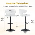 thumbnail image 4 of FFZ Modern Adjustable Height Swivel PU Leather Bar Stools Set Of 4 White, 4 of 8