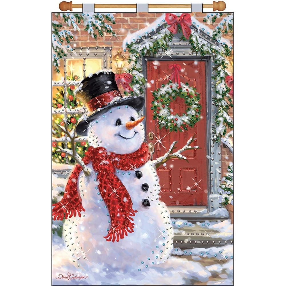 Design Works Snowman At Door Felt Sequin Banner Kit