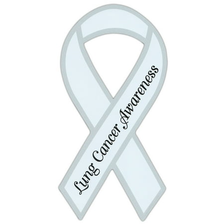 - Ribbon Shaped Awareness Support Magnet - Lung Cancer - Cars, Trucks, SUVs, Refrigerators