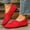 Red, variant on Women's Mesh Round Toe Slip On Flats, Plus Size Comfortable Breathable Casual Shoes, Lightweight Loafers for Daily Wear Office Shopping