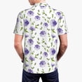 thumbnail image 5 of Xecao Purple Chicory for Mens' Casual Short Sleeve Button-Down Polo Shirts for a Classic Golf Look, 5 of 9