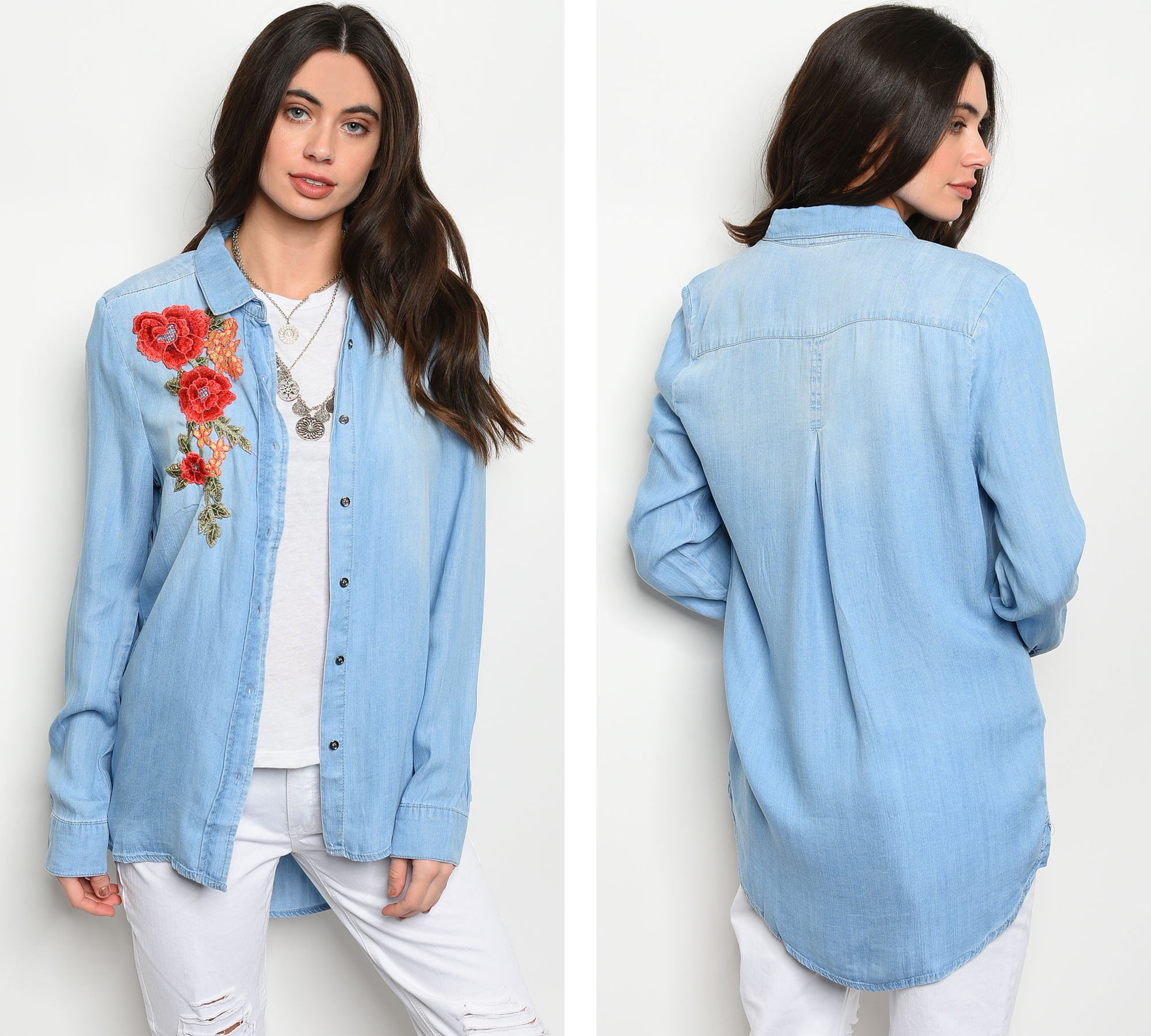 womens denim shirt walmart