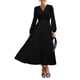 thumbnail image 1 of Vestido largo PRETTYGARDEN 2025 primavera manga larga con cuello en V para mujer, 1 of 8