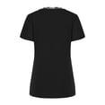 thumbnail image 3 of QLEICOM Women's Crochet Lace Basic T-Shirts, V-Neck Short Sleeve Loose Fitting Tunic Tank Tops, Solid Color Soft Basic Tee, Women's Essentials French Terry Tops, Tees & Blouses S-2XL, 3 of 5