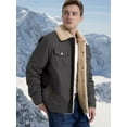 thumbnail image 4 of MANSDOUR Men's Winter Fleece lined Jacket Cotton Warm Sherpa Cargo Jackets Thermal Lapel Trucker Work Coat Dark Gray XXL, 4 of 7