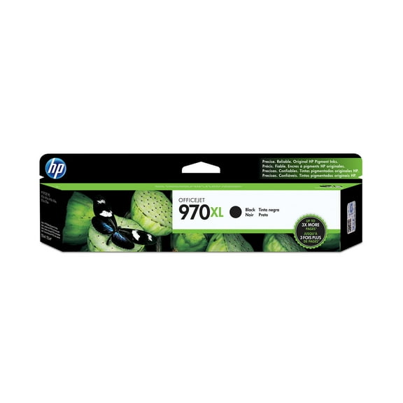 HP 970XL High Yield Black Original Ink Cartridge, ~9,200 pages, CN625AM