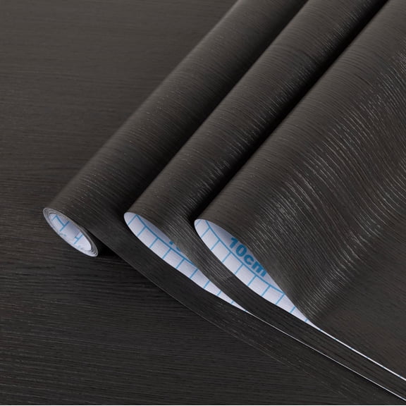UMIGGEE Black Wood Peel and Stick Wallpaper 17.7-in x 118-in Wood Grain Contact Paper Removable Self-Adhesive Wall Paper Film for Furniture Decoration