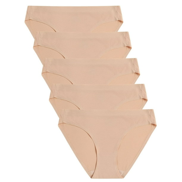 Gibobby Ropa Interior con Entrenamiento Ropa interior Bikini para mujer, bragas transpirables sin para mujer, bragas elásticas, ropa interior (Beige,Talla única)