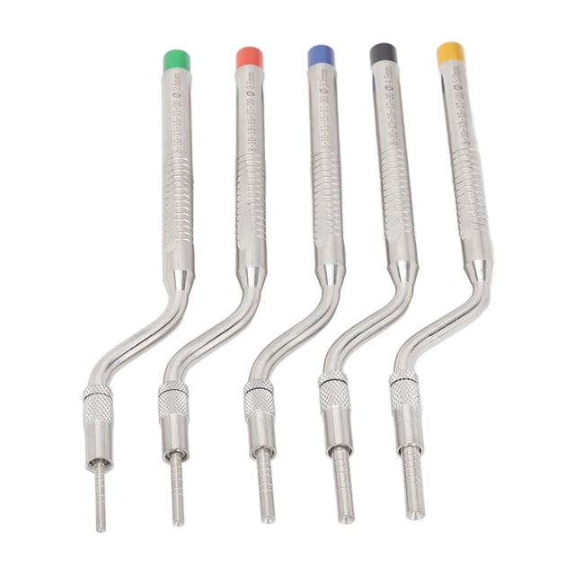 Osteótomo dental punta cóncava, 5 piezas Osteótomo de implante dental Dispositivo de osteotomo doblado dental Dispositivo de implante de elevación dental Diseño exquisito