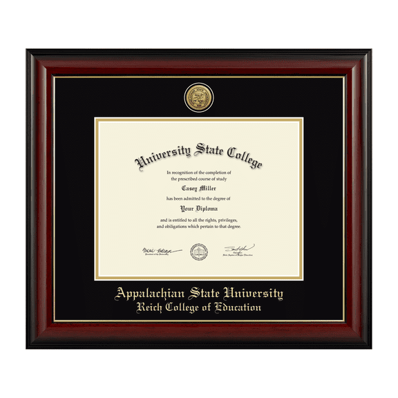 Framerly - Appstate Education Diploma Frame with Black and Gold Mat