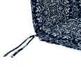 thumbnail image 4 of Jordan Manufacturing 74" x 22" Dresden Midnight Navy Damask Rectangular Outdoor Chaise Lounge Cushion with Ties, 4 of 10