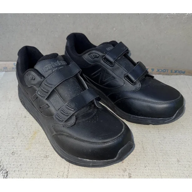 New Balance 928V3 Black Leather Hook & Loop Walking Shoes - Mens Size US 13 4E