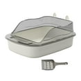 thumbnail image 3 of perfeclan Large Cat Kitten Litter Sand Basin Cartoon Shape Large Bed Pan Cat Sandbox High Sides Cat gray, 3 of 9