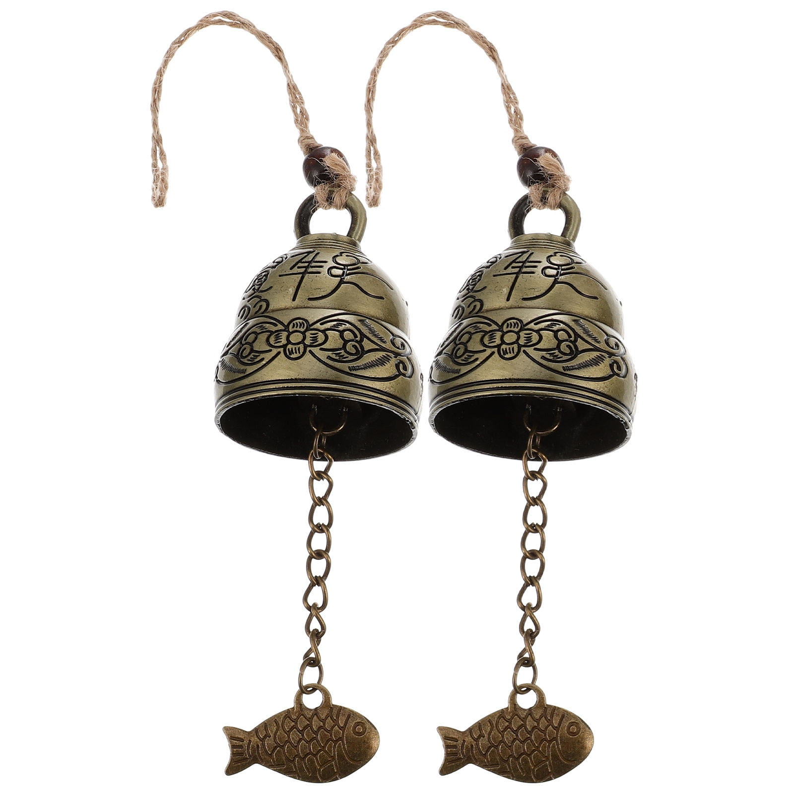 YOSADIER Set of 2 Vintage Metal Wind Chimes with Soothing Sound Outdoor Hanging Decor for Garden Patio Porch