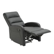 Dormi Contemporary Recliner Chair in Black Faux Leather by LumiSource