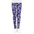 thumbnail image 1 of Halloween Leggings, Color Block Skull Bat Print Sports Trousers, 1 of 6