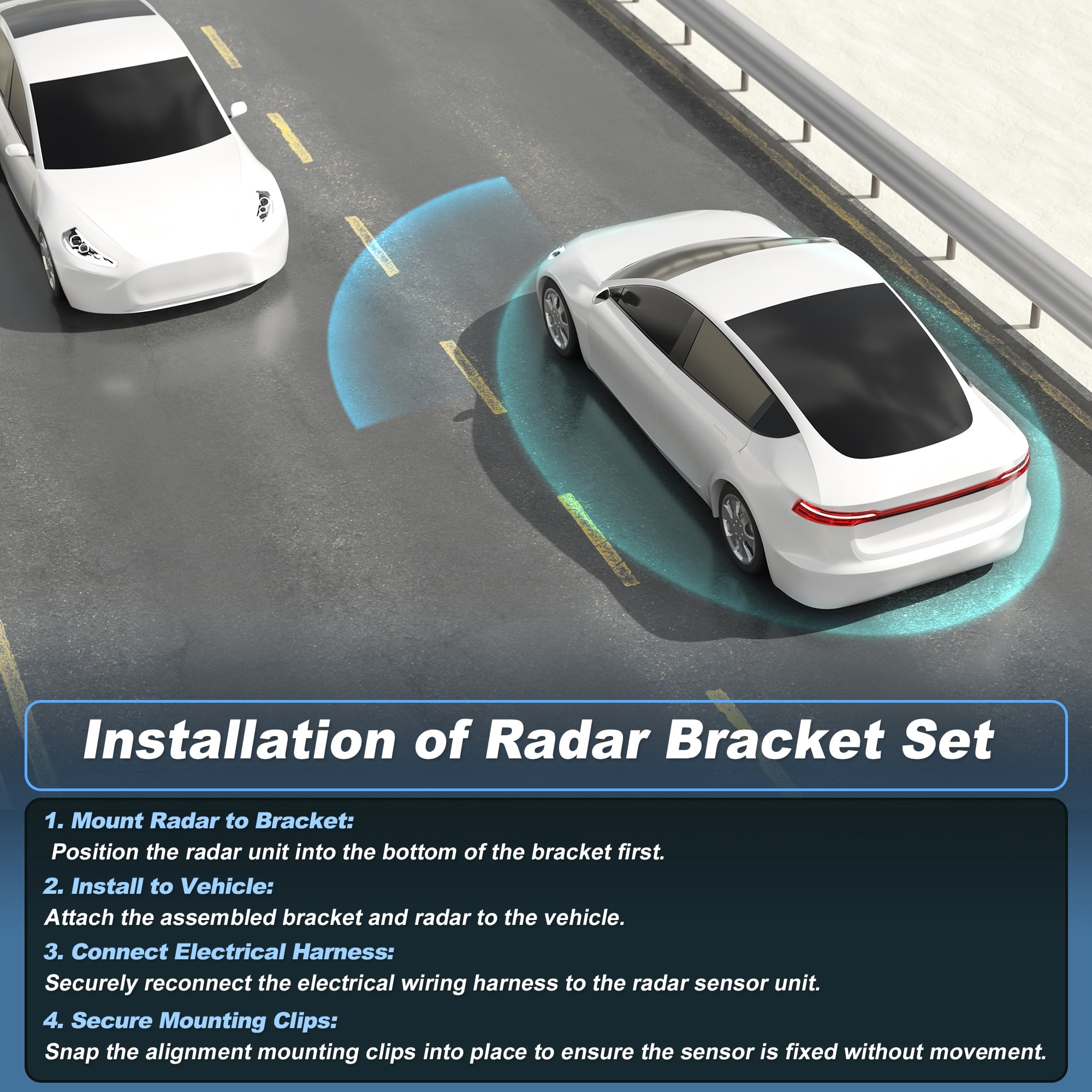 Unique Bargains Radar Bracket Set for Honda Civic 2019-2021 with 3 Mounting Clips