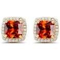 thumbnail image 4 of 18k Yellow Gold 1 Ct Created Ruby Princess Cut Stud Earrings Jewelry Gift for Women Plated by Paris Jewelry, 4 of 4