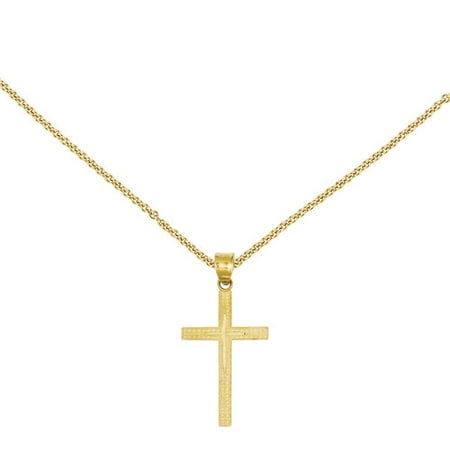 14kt Yellow Gold Diamond-Cut Latin Cross Pendant